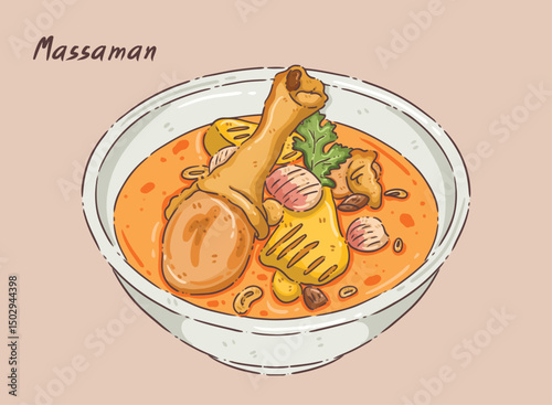 chicken and vegetable soup thai food massaman