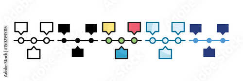 Timeline Icon Set Multiple Style Collection