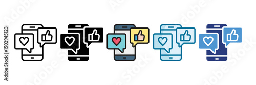 Social Media App Icon Set Multiple Style Collection