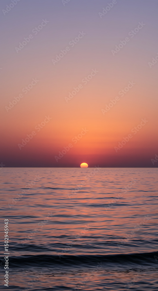 Serene Sunset over Calm Ocean Waters Vibrant Pink and Orange Hues at Dusk Serene Sunset over Calm Ocean Waters Vibrant Pink and Orange Hues at Dusk