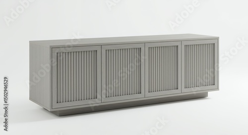 Wallpaper Mural Light gray ribbed panel sideboard Torontodigital.ca