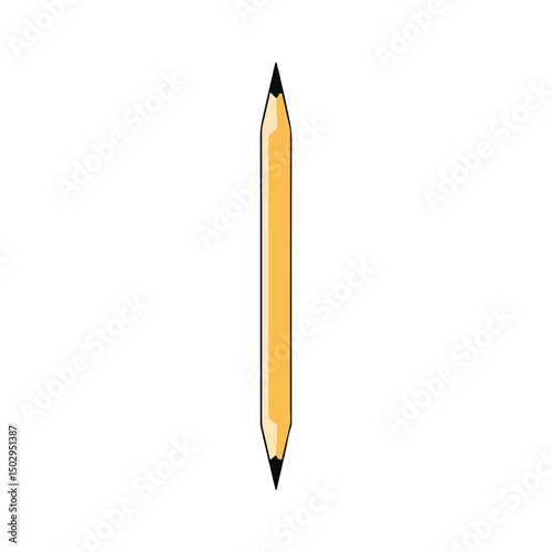 Set of three colored pencils in black, orange, and red, vector illustration, stationery items
