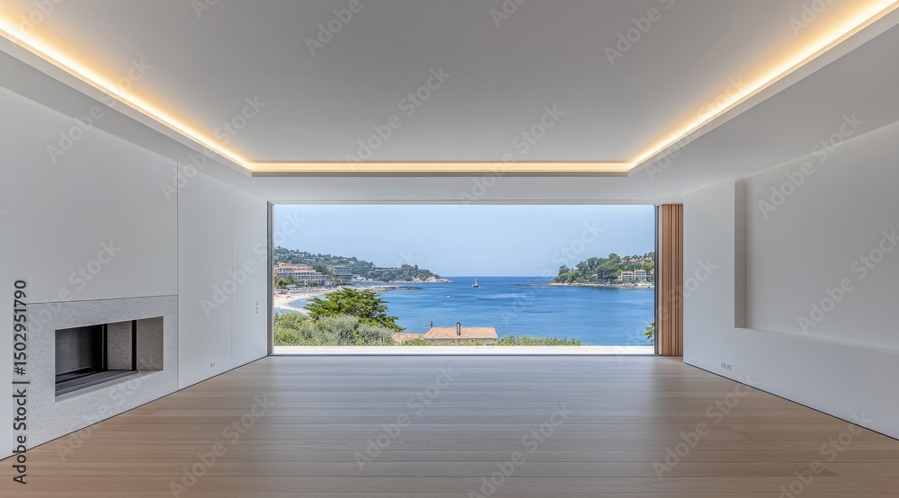 Obraz premium Spacious, modern room with ocean view
