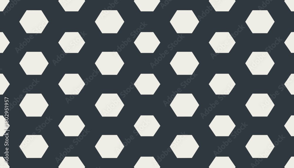 Naklejka premium Geometric hexagonal pattern in white on a dark navy background