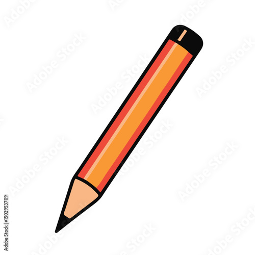 Illustration of a yellow pencil with a sharp tip, representing writing and drawing tools in a simple, clean design.