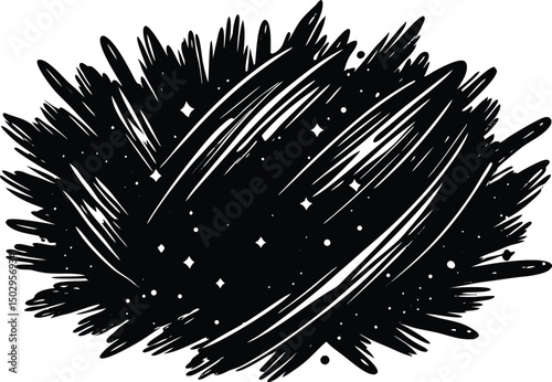 Adobe Illustrator Artwork Abstract black textured strokes set isolated on a white backgro Vector hand drawn artistic design element, box, frame or backgro

, 