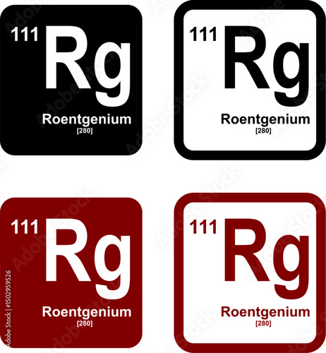 Roentgenium icon set. vector template illustration for web design