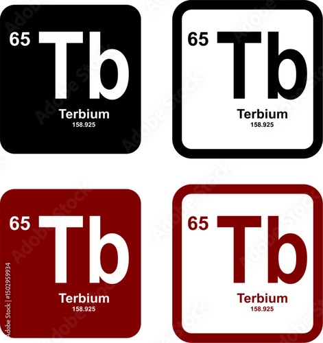 Terbium icon set. vector template illustration for web design