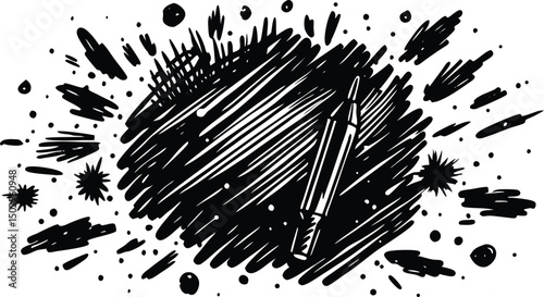 marker crayon paint strokes and lines