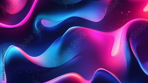 Abstract Pink Blue Swirling Wave Background Design
