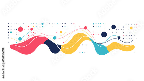 Colorful Abstract Waves and Shapes Creating Dynamic Visual Harmony in Modern Design