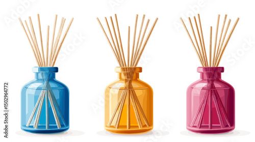 Colorful Aroma Diffusers in Modern Design Complementing Home Decor for Relaxation and Wellness