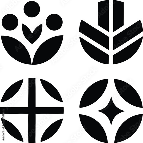 Modern black silhouette icons representing global solidarity and educational initiatives