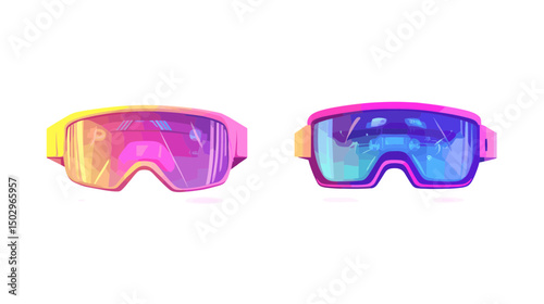 Colorful Futuristic Sunglasses with Gradient Lenses in Bright and Vibrant Schemes