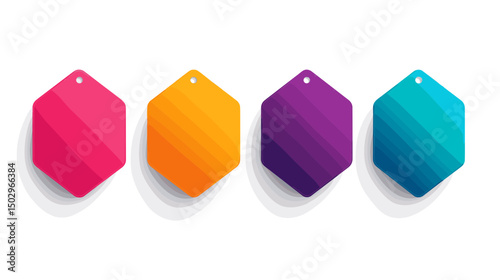 Colorful Hexagon Shapes with Gradient Shades in Modern Abstract Design Background
