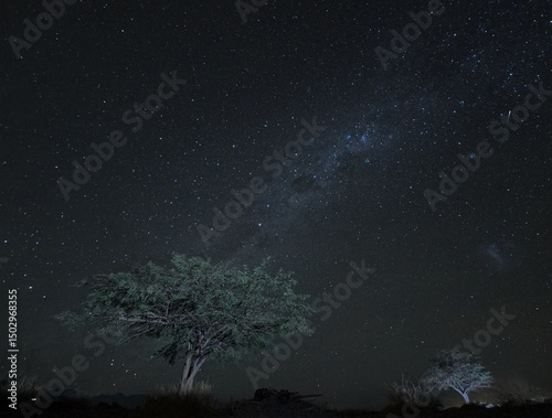 Arbol con la Via Lactea de fondo