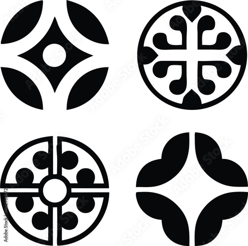 Muted tone icon set of african diaspora identity silhouettes in minimalist design