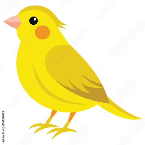 Cute yellow canary bird illustration cartoon design
