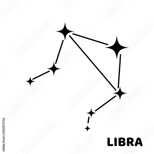 Libra, Zodiac signs vector illustrations, Mystic astrology vector isolated black signs