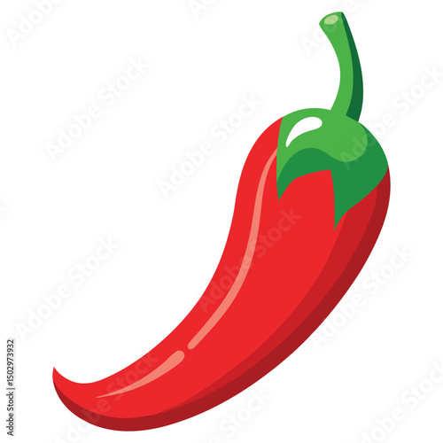 Hot red chili peppers are a spicy healthy vegetable illustration