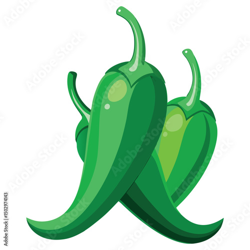 vector illustration of a green pepper