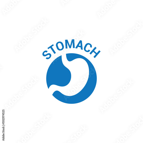 vector illustration of a circled stomach logo design.