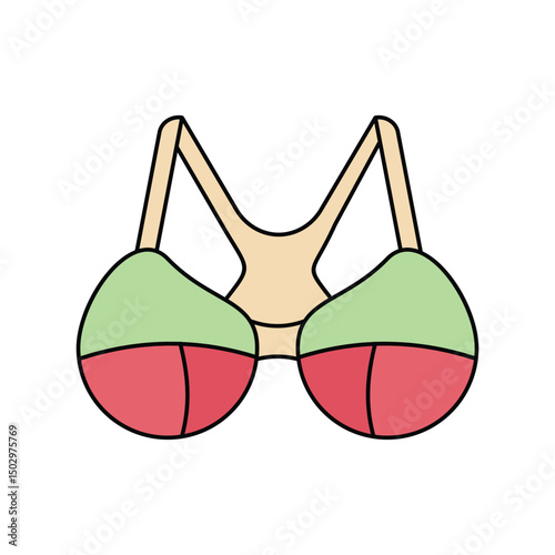 brassiere lineal color line icon with white background vector stock illustration