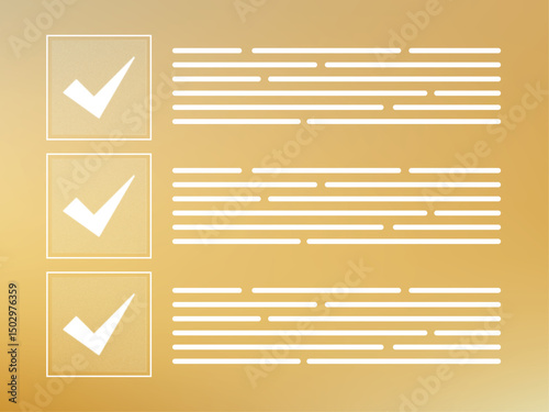 Checklist for success and task management, white icons on a gradient background signifying accomplishment and organized planning for project workflows