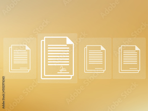 Streamlined document management: Digital contract interface with signature and organized filing system for enhanced business workflow and accessibility