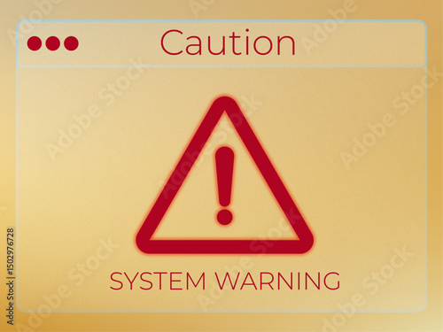 Alert message interface indicating a potential system problem, requesting user awareness and prompt action to safeguard against further implications