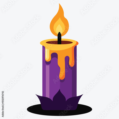 Cute halloween cartoon candle with jack o lantern face