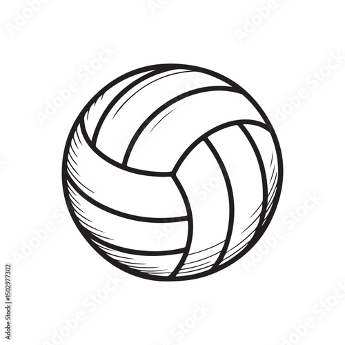 Hand draw Volley ball icon doodle vector illustration on white background