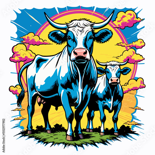 cow illustracion vector