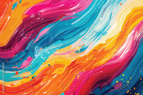 Abstract Beauty of Art Ink Paint Explode Colorful Fantasy Spread. It is a Mixture on Milk a Chemical reaction when you added soup in milk. Nature is doing this itself.