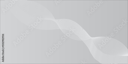 Abstract white light wave design with smooth lines vector pattern