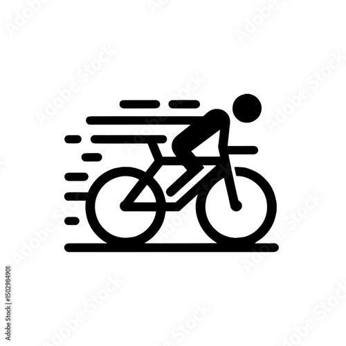 bicycle icon, cycling, healthy lifestyle, flat vector, transparent background