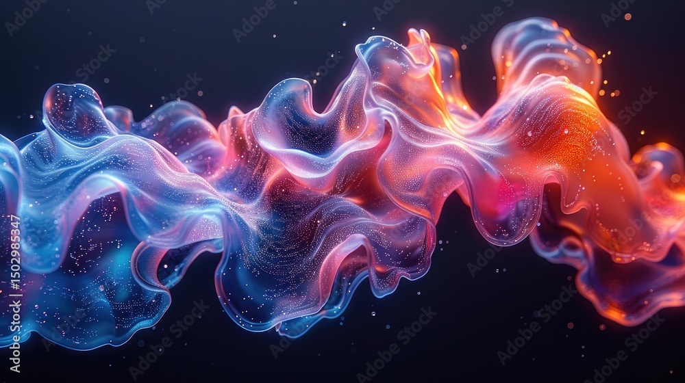 Naklejka premium Fluid abstract form in vibrant colors.