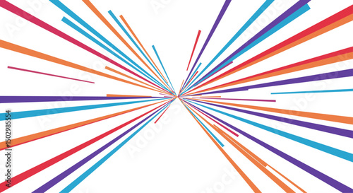 Create a kinds of colorful shiny starburst background. Vector illustration with white background .