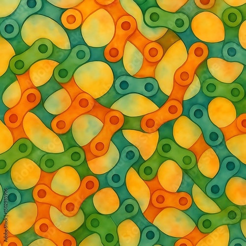 Bicycle chain links form intricate patterns