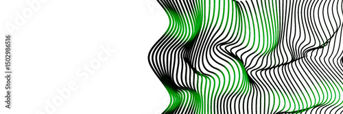 Wallpaper Mural Abstract Gradient Green Lines Forming Organic Artistic Wave Patterns. Vector Illustration Torontodigital.ca