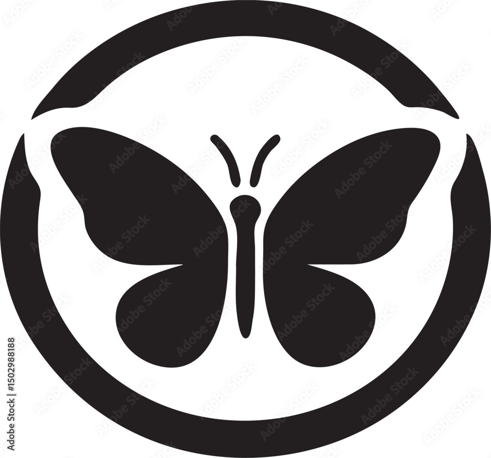 Butterfly Silhouette Logo in Circle Icon Style Vector Design
Butterfly Silhouette Logo in Circle Icon Style Vector Design