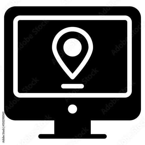 computer location solid icon	