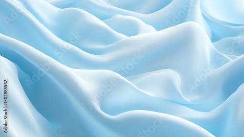 Abstract Light Blue Fabric Draped Softly