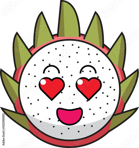 dragon fruit illustration expression love vector