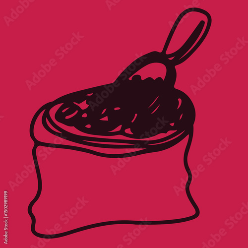 Coffee drawing, engraving, ink, line art, vector	