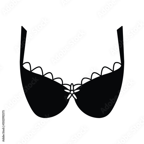 brassiere glyph outline icon with white background vector stock illustration