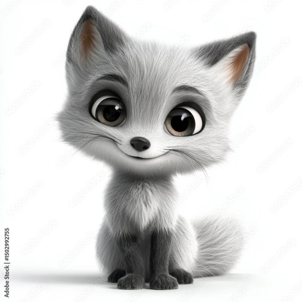 Obraz premium An Absolutely Adorable Little Arctic Fox Character Full of Cuteness