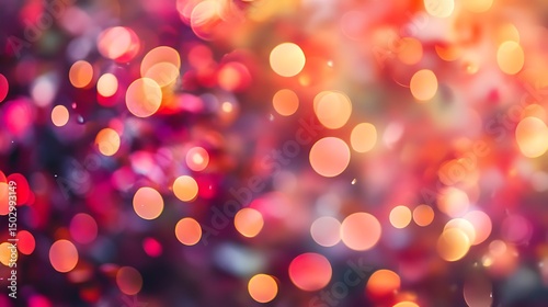 Golden glowing abstract bokeh background with floating glass spheres and dreamy light effects