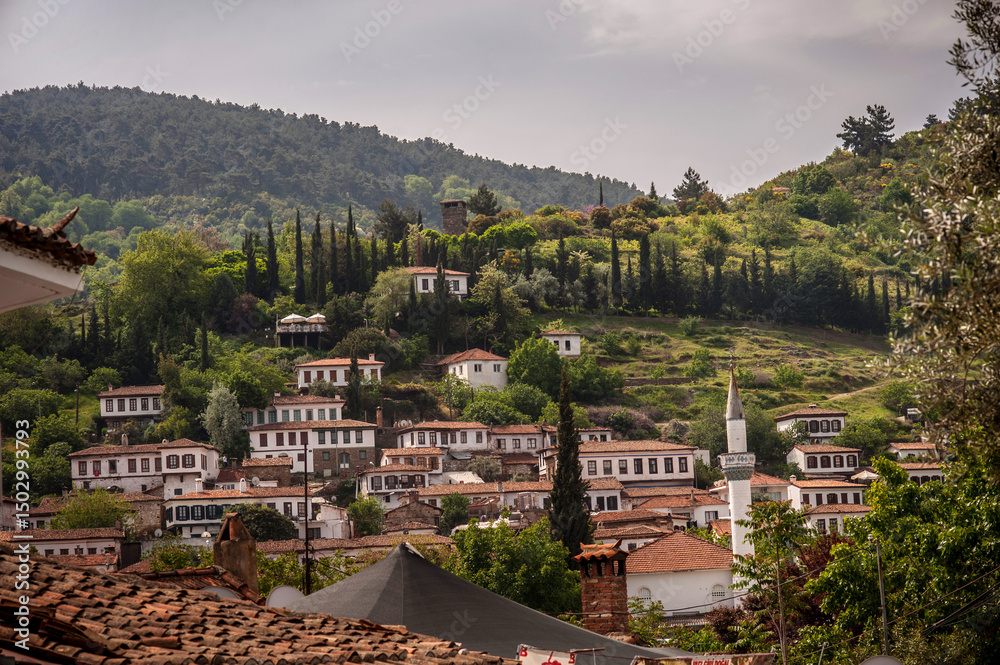 Obraz premium Panorama landscape of Şirince, a pretty hillside Village near Selcuk in Izmir Turkey