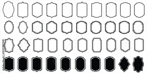 Set of islamic shape design blank islamic shape template vector. islamic frame collection